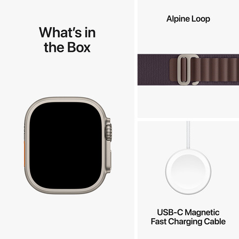 Apple Watch Ultra 2 GPS + Cellular, Titan, 49mm Alpinarmband, medium, indigo&gt;
