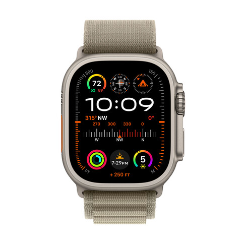 Apple Watch Ultra 2 GPS + Cellular, Titan, 49mm Alpinarmband, small, oliv