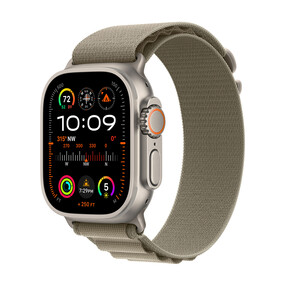 Apple Watch Ultra 2 GPS + Cellular, Titan, 49mm Alpinarmband, large, oliv