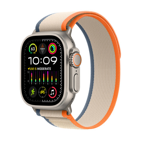 Apple Watch Ultra 2 GPS + Cellular, Titan, 49mm Trail Loop, orange/beige - S/M