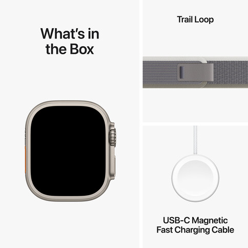 Apple Watch Ultra 2 GPS + Cellular, Titan, 49mm Trail Loop, grün/grau - M/L