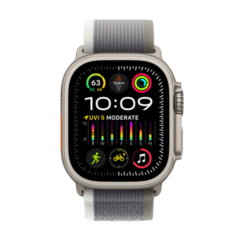 Apple Watch Ultra 2 GPS + Cellular, Titan, 49mm Trail Loop, blau/schwarz - M/L