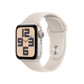 Apple Watch SE GPS, Aluminum polarstern, 40mm mit Sportarmband, polarstern - M/L