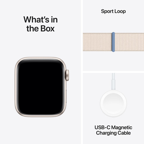 Apple Watch SE GPS, Aluminum polarstern, 40mm mit Sport Loop, polarstern