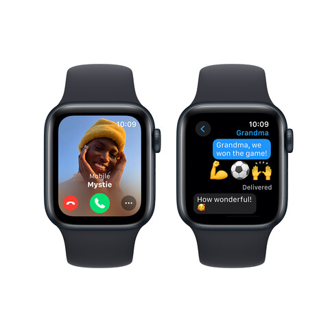 Apple Watch SE GPS, Aluminum mitternach, 40mm mit Sportarmband, mitternacht - M/L