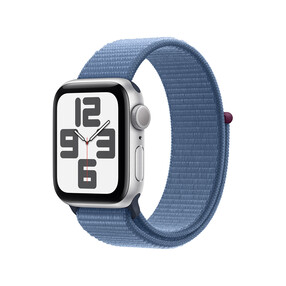 Apple Watch SE GPS, Aluminum silber, 40mm mit Sport Loop, winterblau>