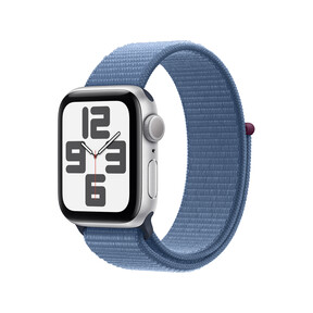 Apple Watch SE GPS, Aluminum silber, 40mm mit Sport Loop, winterblau>