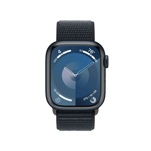 Apple Watch Series 9 GPS, Aluminium mitternacht, 41mm mit Sport Loop, mitternacht