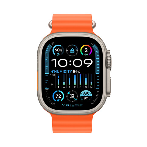 Apple Watch Ultra 2 GPS + Cellular, Titan, 49mm Ocean Armband, orange