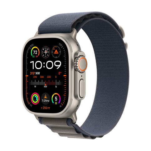 Apple Watch Ultra 2 GPS + Cellular, Titan, 49mm Alpinarmband, small, blau&gt;