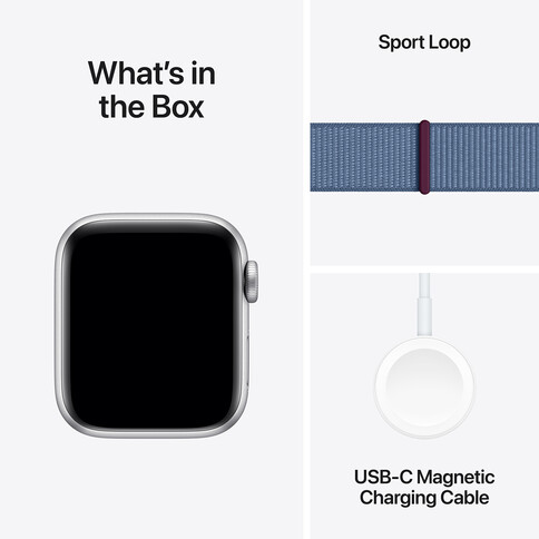 Apple Watch SE GPS + Cellular, Aluminum silber, 40mm mit Sport Loop, winterblau
