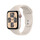 Apple Watch SE GPS + Cellular, Aluminum polarstern, 44mm mit Sportarmband, polarstern - S/M