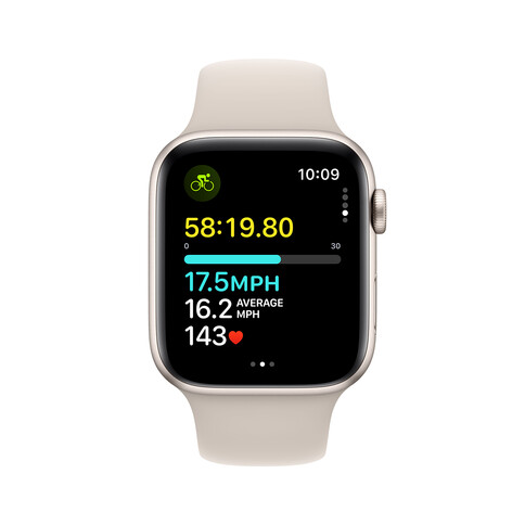 Apple Watch SE GPS + Cellular, Aluminum polarstern, 44mm mit Sportarmband, polarstern - M/L&gt;