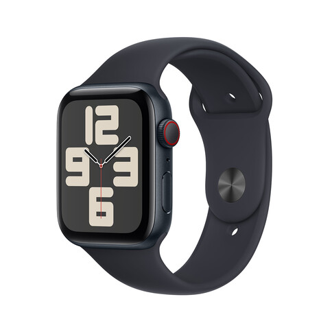 Apple Watch SE GPS + Cellular, Aluminum mitternacht, 44mm mit Sportarmband, mitternacht - S/M