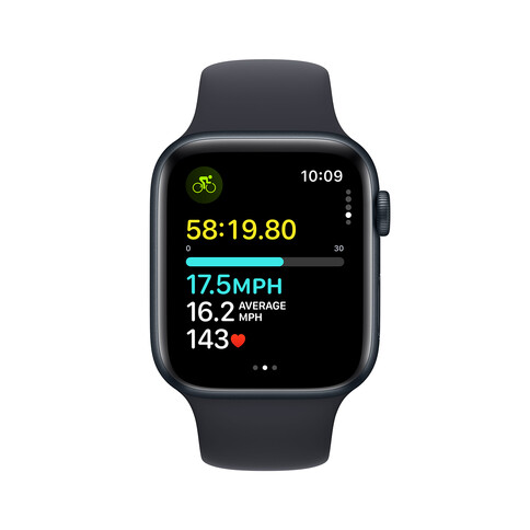 Apple Watch SE GPS + Cellular, Aluminum mitternacht, 44mm mit Sportarmband, mitternacht - S/M