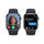 Apple Watch Series 9 GPS + Cellular, Edelstahl graphit, 41mm mit Sportarmband, mitternacht - S/M