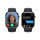 Apple Watch Series 9 GPS + Cellular, Edelstahl graphit, 45mm mit Sportarmband, mitternacht - M/L