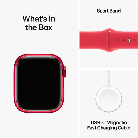 Apple Watch Series 9 GPS, Aluminium (PRODUCT)RED, 41mm mit Sportarmband, (PRODUCT)RED - S/M