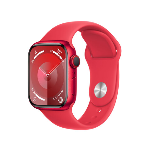 Apple Watch Series 9 GPS + Cellular, Aluminium (PRODUCT)RED, 41mm mit Sportarmband, (PRODUCT)RED - S/M