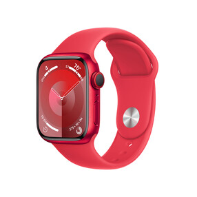Apple Watch Series 9 GPS + Cellular, Aluminium (PRODUCT)RED, 41mm mit Sportarmband, (PRODUCT)RED - S/M