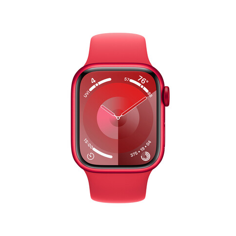 Apple Watch Series 9 GPS + Cellular, Aluminium (PRODUCT)RED, 41mm mit Sportarmband, (PRODUCT)RED - S/M