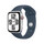 Apple Watch SE GPS + Cellular, Aluminum silber, 44mm mit Sportarmband, sturmblau - S/M
