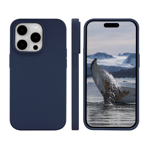 dbramante Monaco Silikon Case mit MagSafe für iPhone 15 Pro, pazifik blau