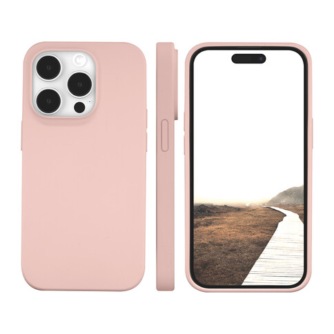 dbramante Monaco Silkon Case mit MagSafe für iPhone 15 Pro, pink sand