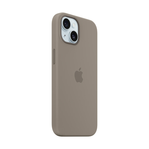 Apple iPhone 15 Silikon Case mit MagSafe, tonbraun&gt;