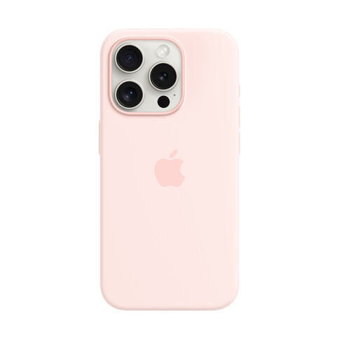 Apple iPhone 15 Pro Silikon Case mit MagSafe, hellrosa