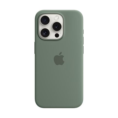 Apple iPhone 15 Pro Silikon Case mit MagSafe, zypresse grün