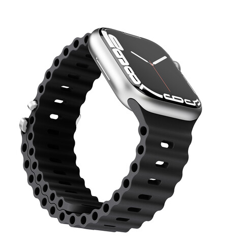 Vonmählen Wave-Armband für Apple Watch 42/44/45/49 mm, schwarz