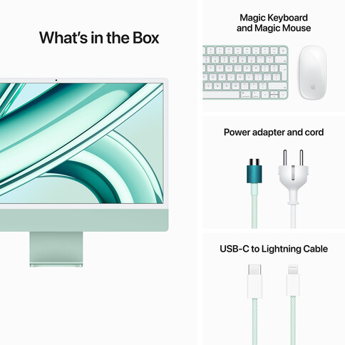 iMac 24&quot; mit 4.5K Retina Display, M3 Chip 8-Core CPU und 8-Core GPU, 8GB, 256GB SSD, grün