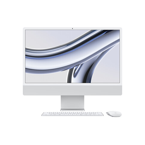 iMac 24&quot; mit 4.5K Retina Display, M3 Chip 8-Core CPU und 10-Core GPU, 8GB, 512GB SSD, silber