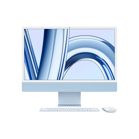 iMac 24&quot; mit 4.5K Retina Display, M3 Chip 8-Core CPU und 10-Core GPU, 8GB, 512GB SSD, blau