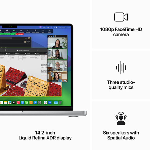 MacBook Pro 14&quot; mit M3 Pro Chip 12-Core CPU und 18-Core GPU, 18GB, 1TB SSD, silber