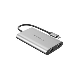 Hyper - HyperDrive Dual 4K HDMI Adapter für M1/M2/M3 MacBook, silber