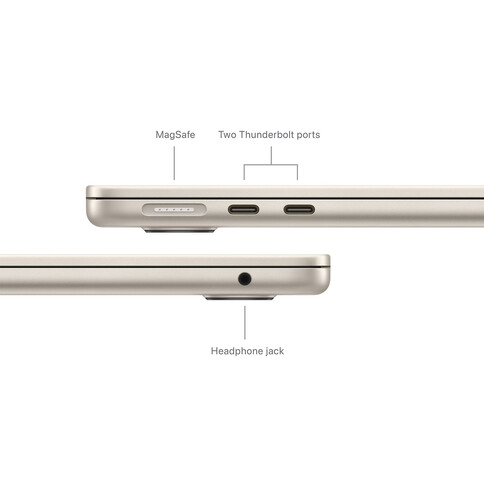 MacBook Air 13&quot; M3 Chip 8-Core CPU und 8-Core GPU, 8GB, 256GB SSD, polarstern&gt;