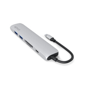 Epico Type-C Aluminium Hub 6in1 silber