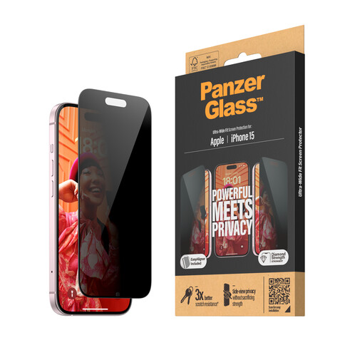 PanzerGlass® Screen Protector iPhone 15 | Ultra-Wide Fit w. EasyAligner