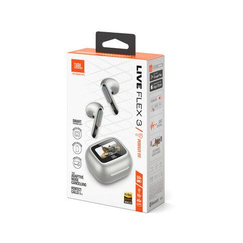 JBL Live Flex 3, kabelloser In-Ear Kopfhörer, silber