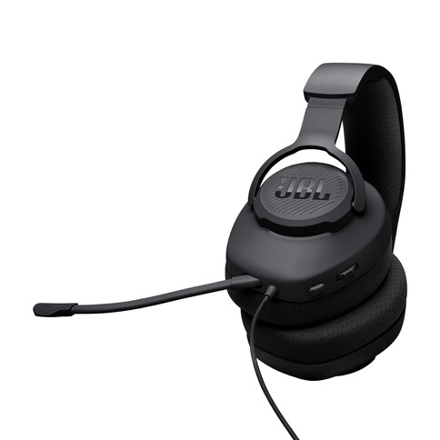 JBL Quantum 100 M2, kabelgebundener Over-Ear-Gaming-Headset mit Mikrofon, schwarz