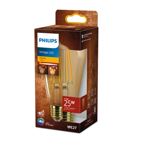 Philips Vintage LED Lampe, nicht dimmbar, LED ST64 25W 1800K E27 NDSRT Amber 1PF