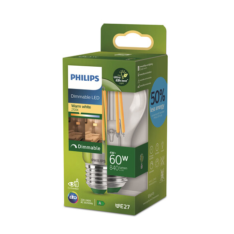 Philips LED-Lampe CLA 60W A60 E27 2700K CL UE D SRT4,dimmbar