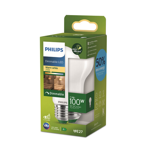 Philips LED-Lampe CLA 100W A60 E27 2700K FR UE D SRT4, dimmbar