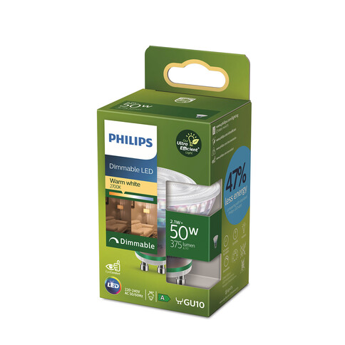 Philips Classic LED-Lampe 50W GU10 WW 36D UE SRT4, dimmbar