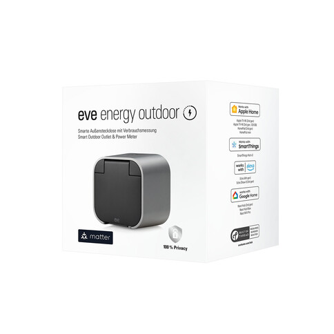 Eve Energy Outdoor EU Matter, Smarte Steckdose mit Verbrauchsmessung