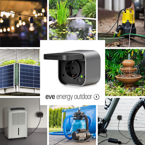 Eve Energy Outdoor EU Matter, Smarte Steckdose mit Verbrauchsmessung