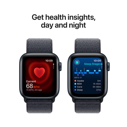 Apple Watch SE GPS, Aluminium mitternacht, 40mm mit Sport Loop, tinte