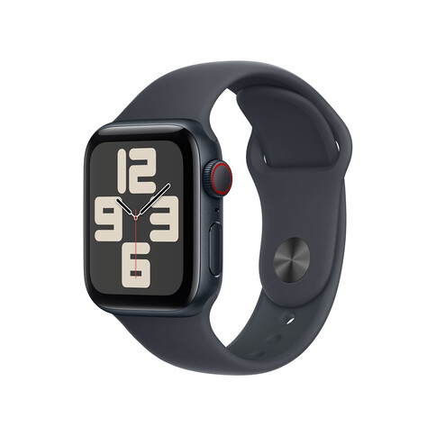 Apple Watch SE GPS + Cellular, Aluminium mitternacht, 40mm mit Sportarmband, mitternacht - M/L